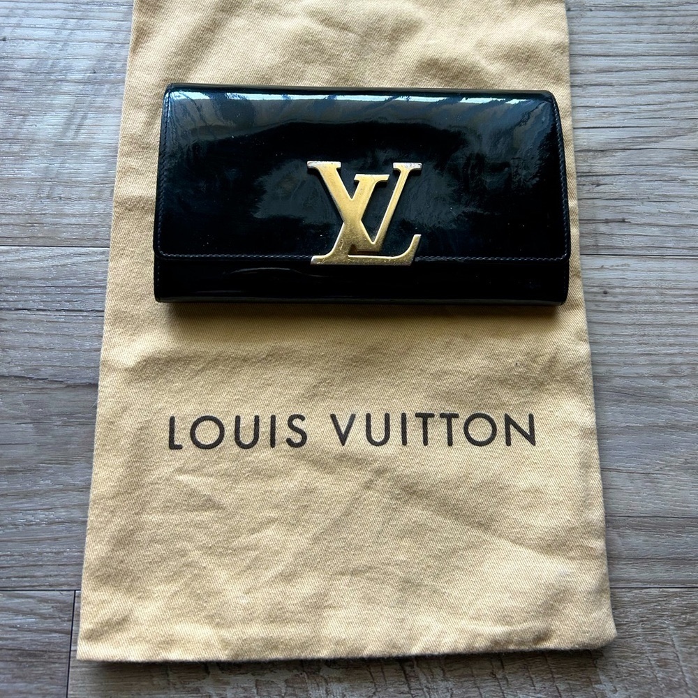 Louis Vuitton Louise Patent Leather Wallet Gold Black Limited Edition - Picture 2 of 8